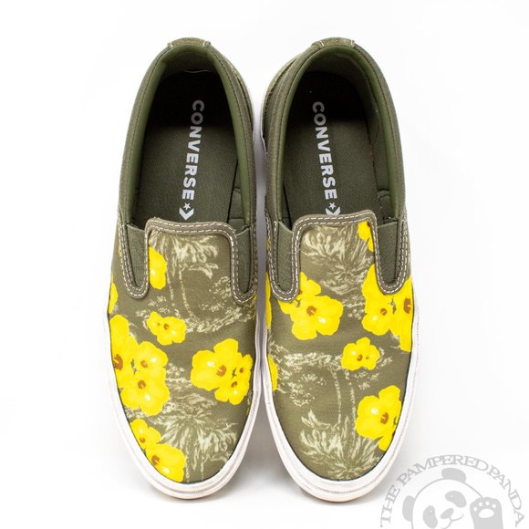 Converse Other - Converse One Star Slip On Sneakers Green Paradise Floral Field Surplus Mens 10.5